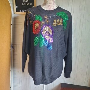 Mister Noah Vintage Ornate Knit ugly Christmas LG